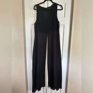 White House black market jumpsuit drape with black overlay